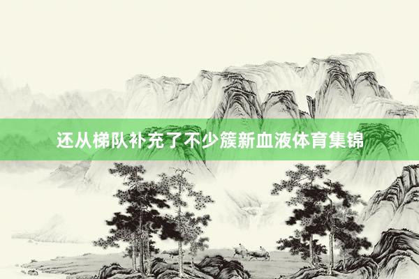 还从梯队补充了不少簇新血液体育集锦