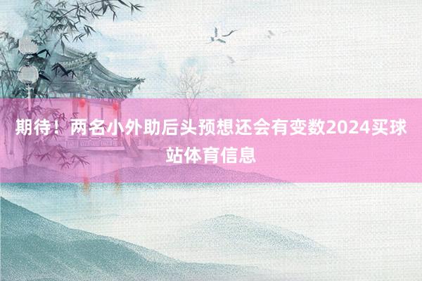 期待！两名小外助后头预想还会有变数2024买球站体育信息