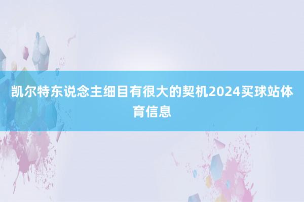凯尔特东说念主细目有很大的契机2024买球站体育信息