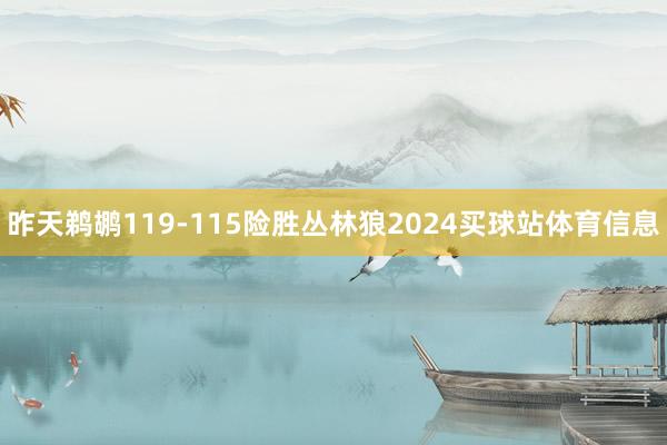 昨天鹈鹕119-115险胜丛林狼2024买球站体育信息