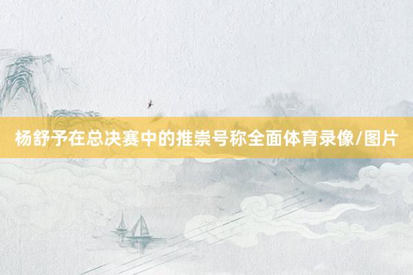 杨舒予在总决赛中的推崇号称全面体育录像/图片