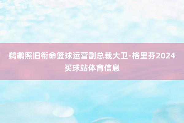 鹈鹕照旧衔命篮球运营副总裁大卫-格里芬2024买球站体育信息