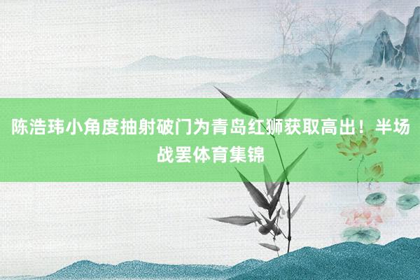 陈浩玮小角度抽射破门为青岛红狮获取高出！半场战罢体育集锦