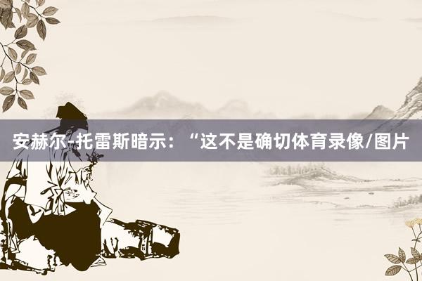 安赫尔-托雷斯暗示：“这不是确切体育录像/图片