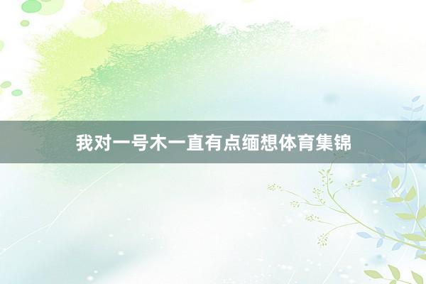 我对一号木一直有点缅想体育集锦