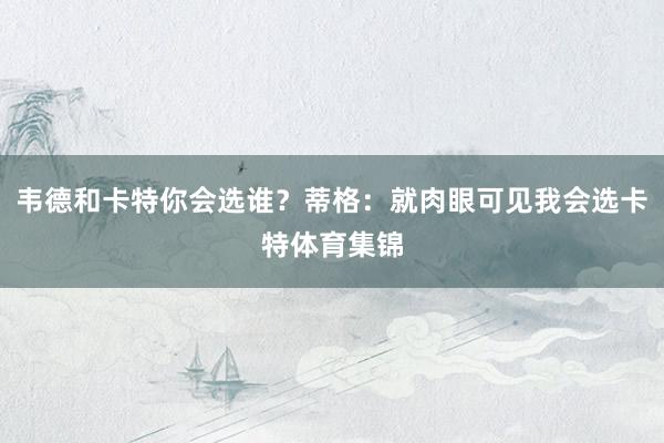 韦德和卡特你会选谁？蒂格：就肉眼可见我会选卡特体育集锦