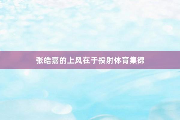 张皓嘉的上风在于投射体育集锦
