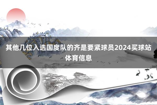 其他几位入选国度队的齐是要紧球员2024买球站体育信息