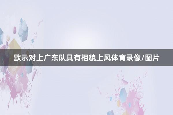 默示对上广东队具有相貌上风体育录像/图片