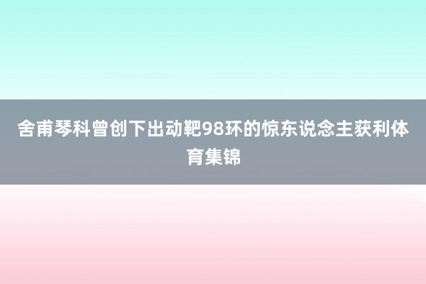 舍甫琴科曾创下出动靶98环的惊东说念主获利体育集锦