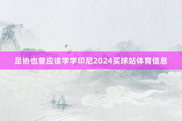 足协也曾应该学学印尼2024买球站体育信息